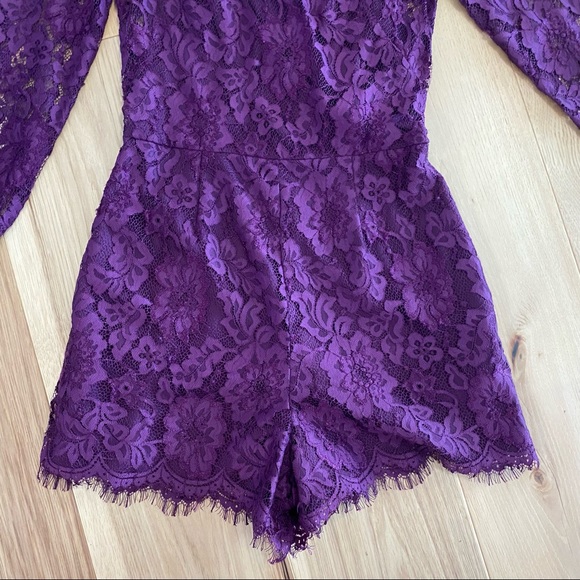 Cynthia Rowley Plum Midnight Lace Romper EUC - Picture 10 of 16